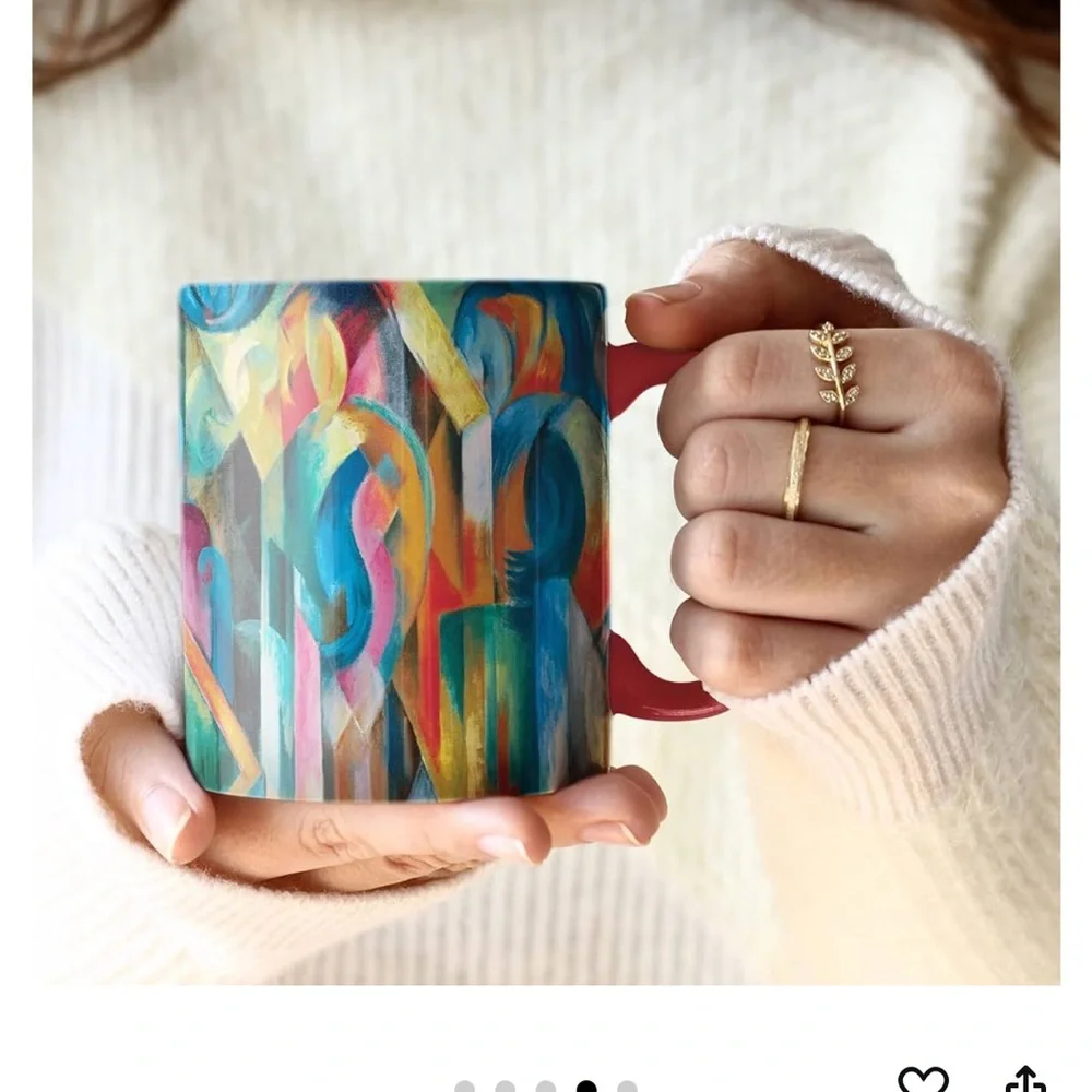 RainCaper Franz Marc Stables Large Porcelain Fine Art Coffee and Tea Mug 11 Oz